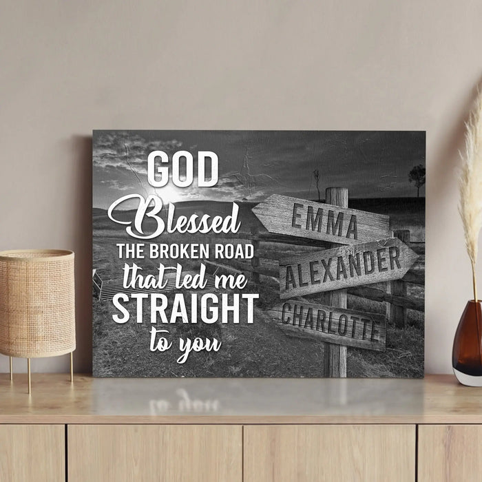 That Led Me To You Family Names Sign by Tailored Canvases