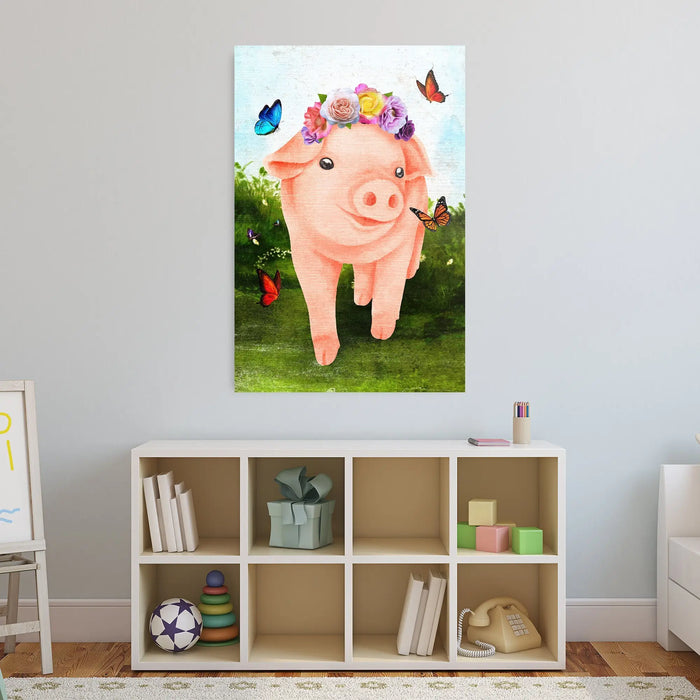 The Most Adorable Pig Canvas Wall Art by Tailored Canvases