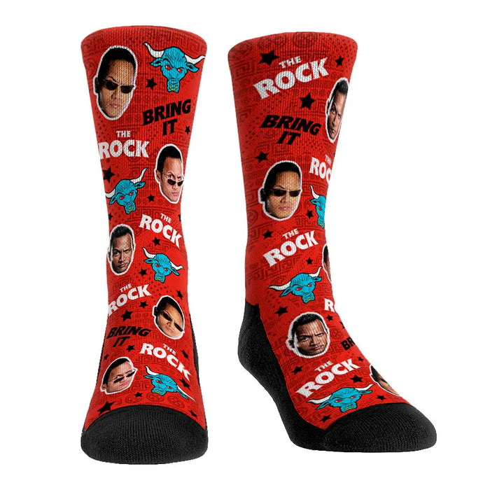The Rock - Faces All-Over by Rock 'Em Socks