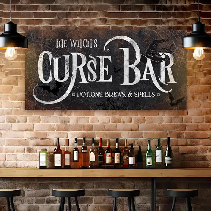 The Witch's Curse Bar Halloween Sign III by Tailored Canvases
