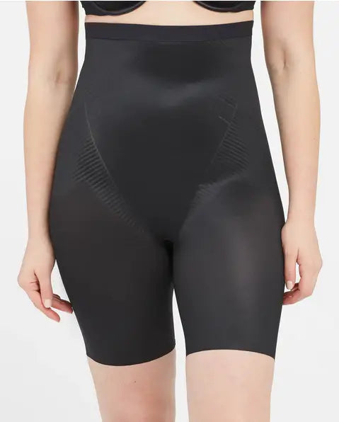 Thinstincts 2.0 High-Waisted Mid-Thigh Short - Very Black by Boutique 23