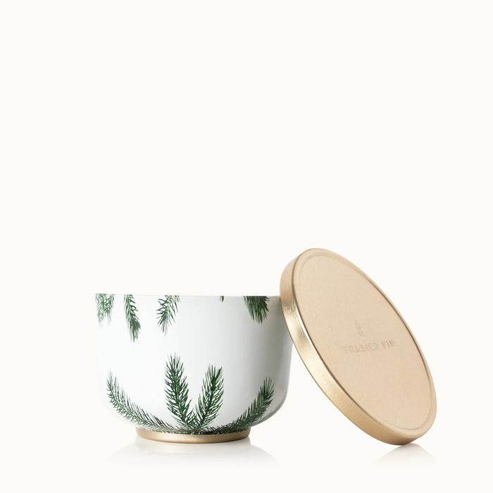 Thymes Frasier Fir Candle Tin with Gold Lid 6.5 OZ by Nava Beauty