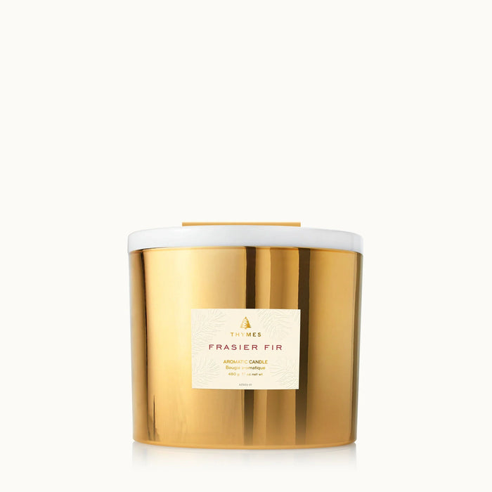 Thymes Frasier Fir Gold 3-Wick Candle 17.0 OZ by Nava Beauty