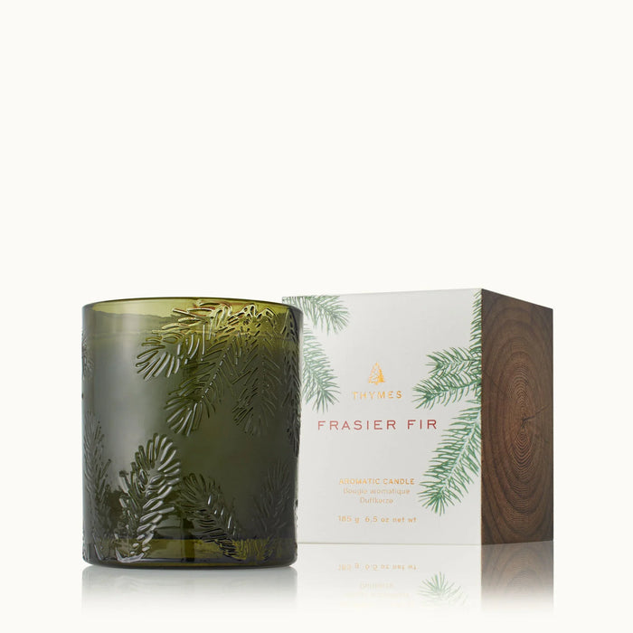Thymes Frasier Fir Green Glass Candle 6.5 OZ by Nava Beauty