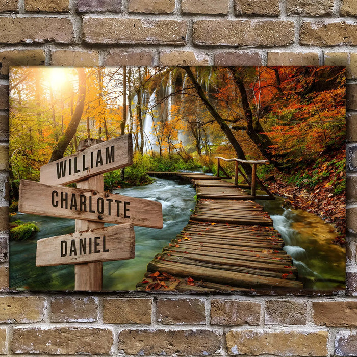 To The Woods Family Names Sign by Tailored Canvases