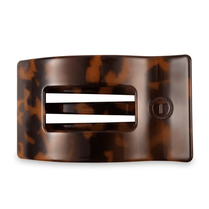 Tortoise Large Flat Rectangle Hair Clip by TELETIES