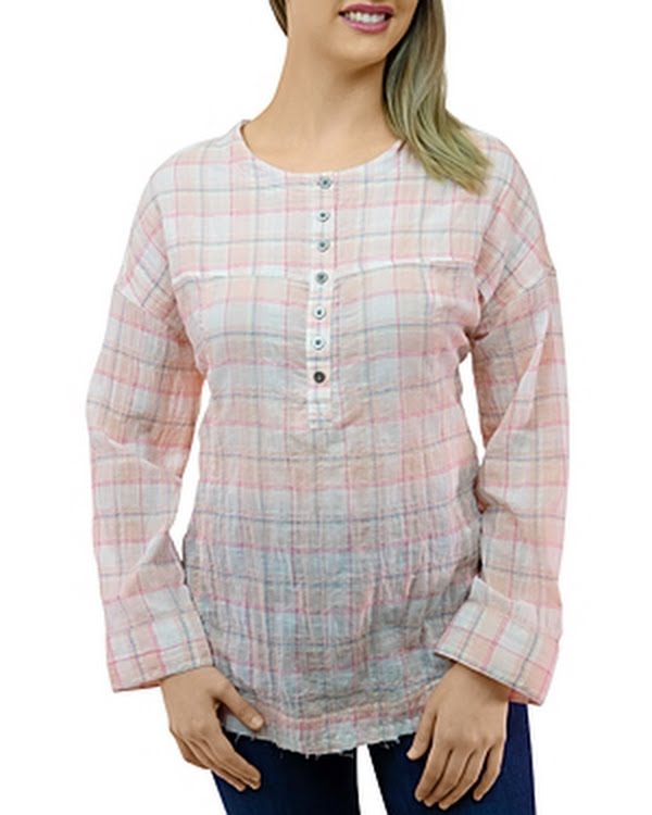Beach Lunch Lounge Mia Plaid Shirt by Vanessa Jane