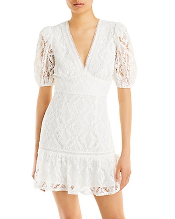 Aqua Crochet Mini Dress, Size Large by Vanessa Jane