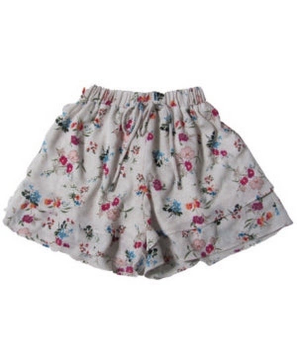 Monteau Big Girls Tiered Faux Tie Front Printed Short by Vanessa Jane