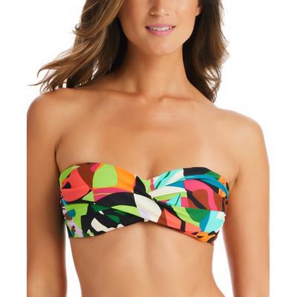 Bar Iii Tropical Dreams Twist-Front Removable-Strap Bikini Top, Size Small by Vanessa Jane