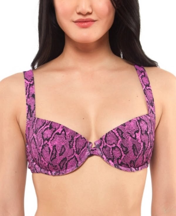 Jessica Simpson Snakecharmer Cross Front Underwire Bikini Bra, Size XL by Vanessa Jane