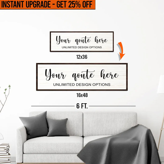 Upgrade Your 12x36 Inches 'Custom Quote' (Style 2) Canvas Measuring To 16x48 Inches by Tailored Canvases
