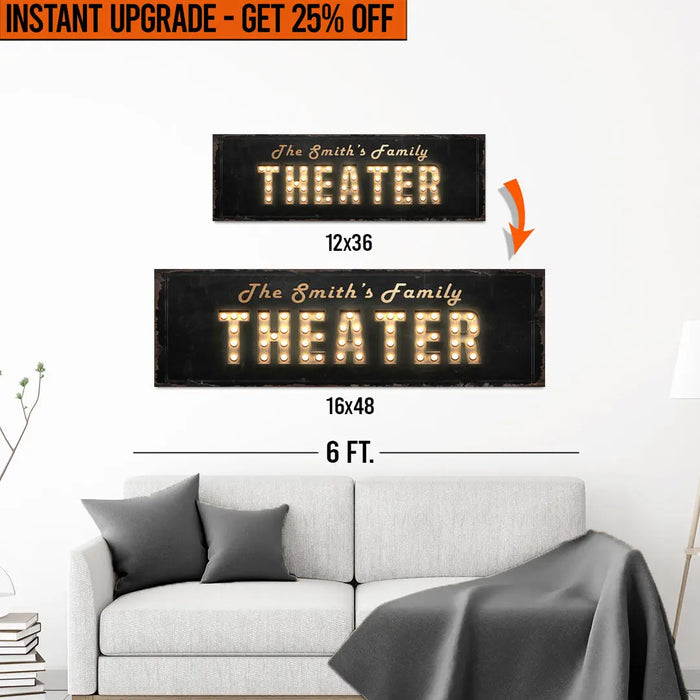 Upgrade Your 12x36 Inches 'Theater' (Style 1) Canvas To 16x48 Inches by Tailored Canvases