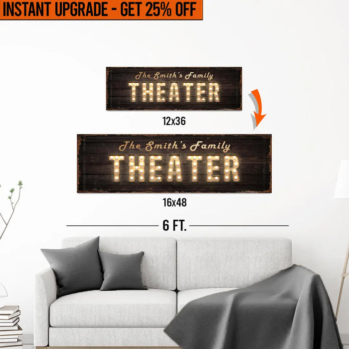 Upgrade Your 12x36 Inches 'Theater' (Style 2) Canvas To 16x48 Inches by Tailored Canvases