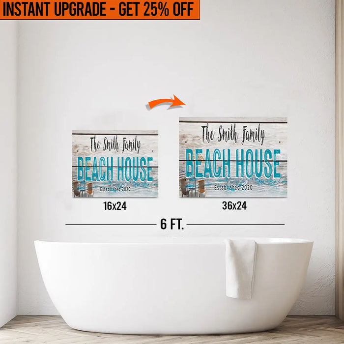 Upgrade Your 16x24 Inches 'Beach House' Canvas To 36x24 Inches by Tailored Canvases