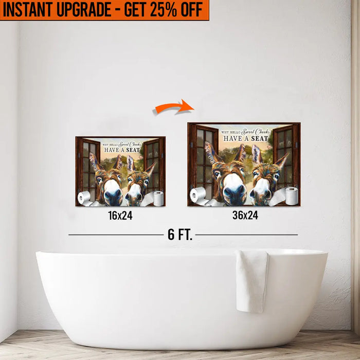 Upgrade Your 16x24 Inches 'Have A Seat Sweet Cheeks Bathroom' Canvas To 36x24 Inches by Tailored Canvases
