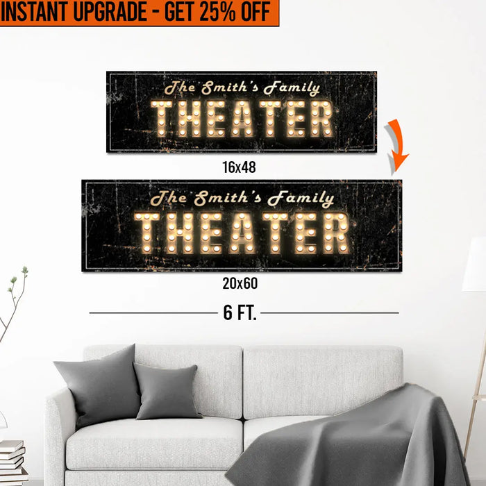 Upgrade Your 16x48 Inches 'Theater' (Style 3) Canvas To 20x60 Inches by Tailored Canvases