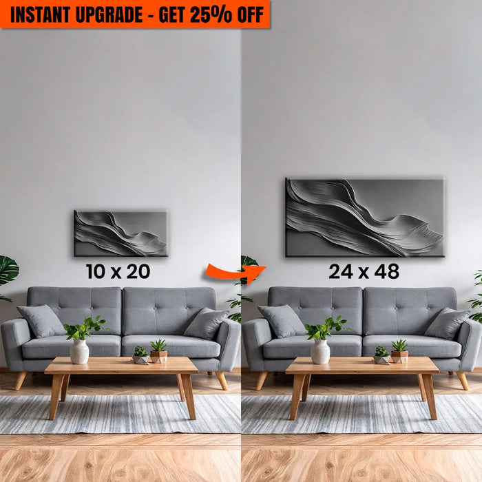 Upgrade Your 20x10 Inches 'Black Minimalist Wall Art' Canvas To 48x24 Inches by Tailored Canvases