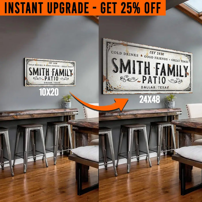 Upgrade Your 20x10 Inches 'Family Patio' (Style 3) Canvas To 48x24 Inches by Tailored Canvases