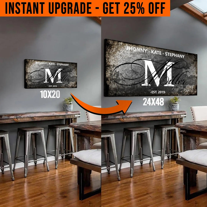 Upgrade Your 20x10 Inches 'Family' (Style 2) Canvas To 48x24 Inches by Tailored Canvases