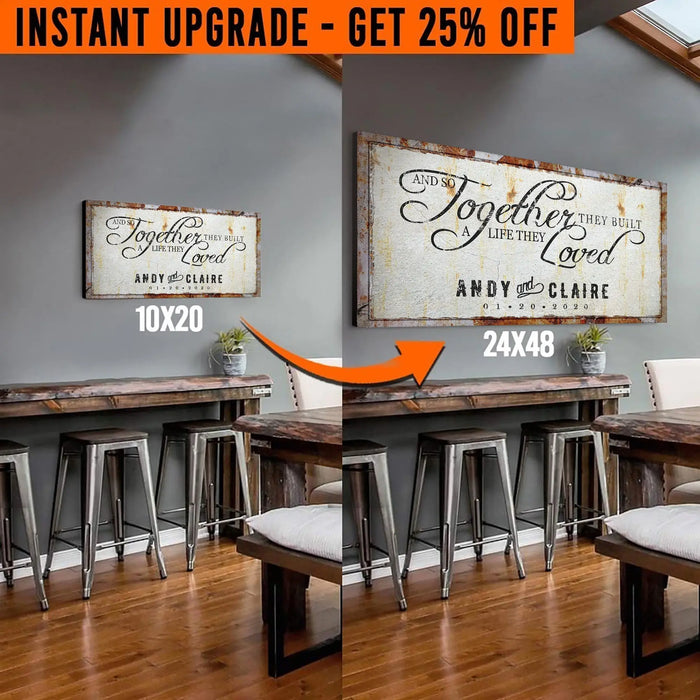 Upgrade Your 20x10 Inches 'Together' (Style 1) Canvas To 24x48 Inches by Tailored Canvases