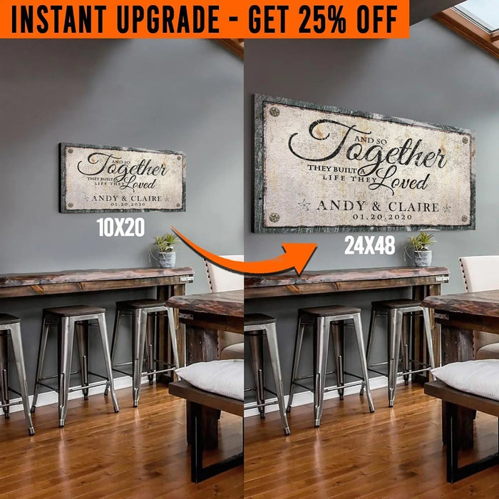 Upgrade Your 20x10 Inches 'Together' (Style 2) Canvas To 24x48 Inches by Tailored Canvases