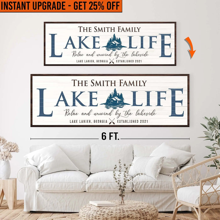 Upgrade Your 20x60 Inches 'Lake Life' Canvas To 24x72 Inches by Tailored Canvases