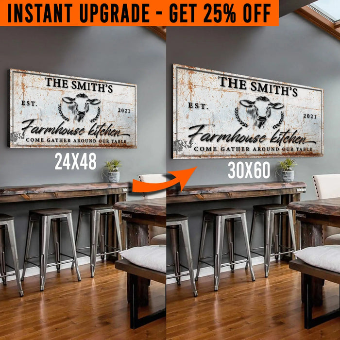 Upgrade Your 24x48 Inches 'Farmhouse Kitchen' (Style 1) Canvas To 60x30 Inches by Tailored Canvases