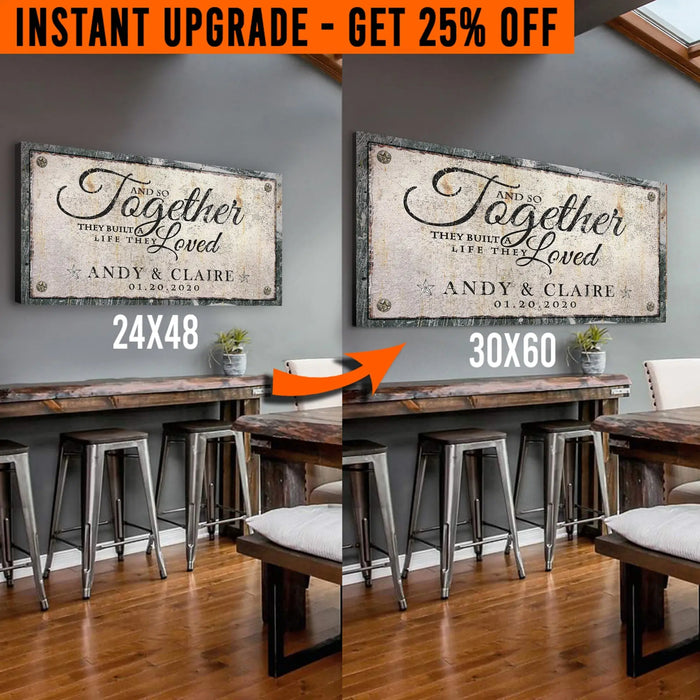 Upgrade Your 24x48 Inches 'Together' (Style 2) Canvas To 60x30 Inches by Tailored Canvases