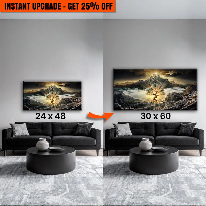Upgrade Your 48x24 Inches 'Burning Bush - Faith Wall Art II' Canvas To 60x30 Inches by Tailored Canvases