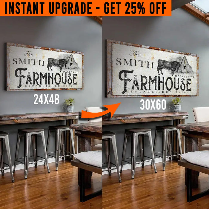 Upgrade Your 48x24 Inches 'Rustic Farmhouse' (Style 1) Canvas To 60x30 Inches by Tailored Canvases