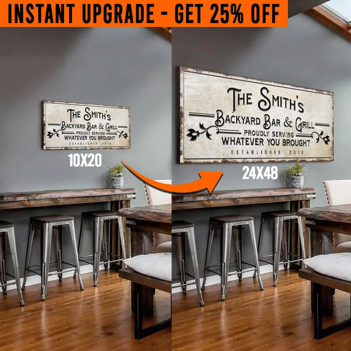 Upgrade Your 'Backyard Bar and Grill' (Style 1) Canvas To 24x48 Inches by Tailored Canvases