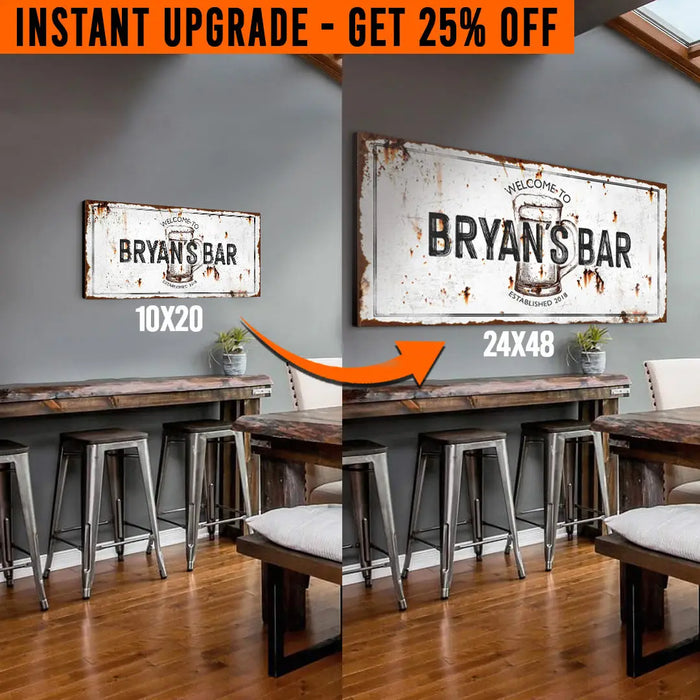 Upgrade Your 'Bar' (Style 1) Canvas To 24x48 Inches by Tailored Canvases