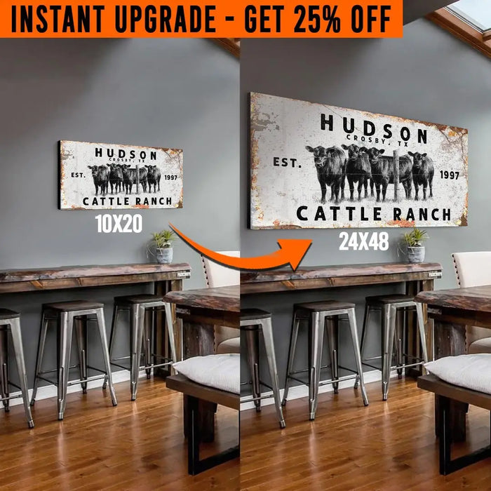 Upgrade Your 'Cattle' (Style 2) Canvas To 24x48 Inches (Free Shipping) by Tailored Canvases