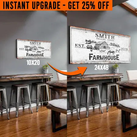 Upgrade Your 'Farmhouse' (Style 2) Canvas To 24x48 Inches by Tailored Canvases