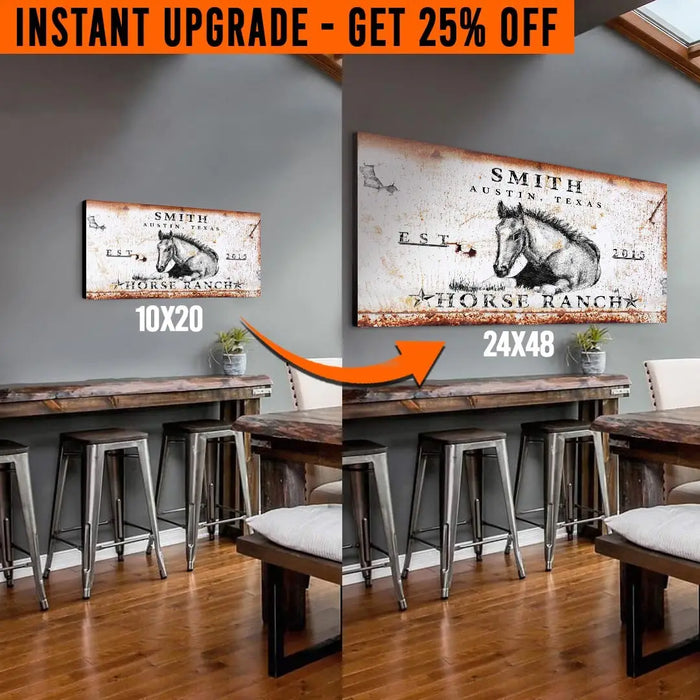 Upgrade Your 'Horse Ranch' (Style 3) Canvas To 24x48 Inches by Tailored Canvases