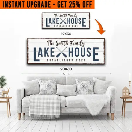 Upgrade Your 'Lake House' (Style 2) Canvas To 20x60 Inches by Tailored Canvases