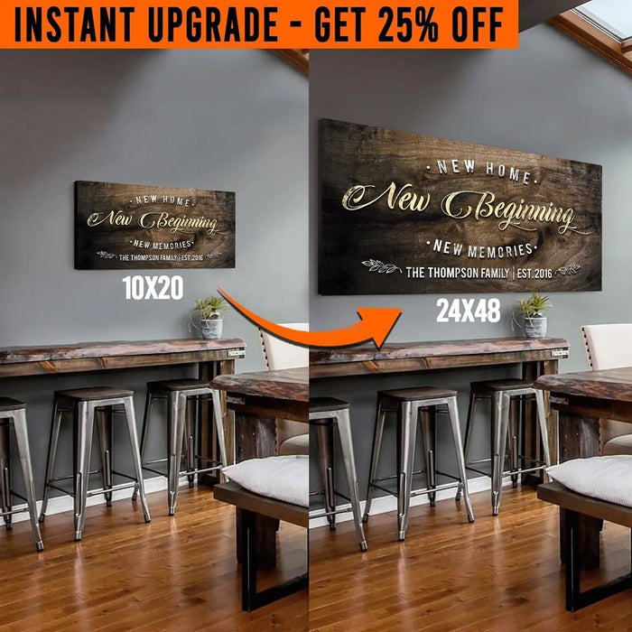 Upgrade Your 'New Home' (Style 2) Canvas To 24x48 Inches by Tailored Canvases