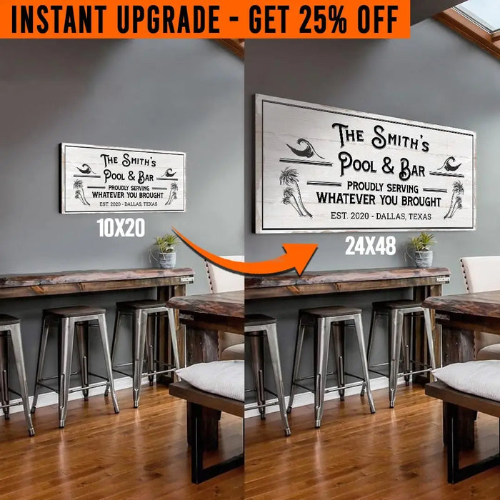 Upgrade Your 'Pool & Bar' (Style 3) Canvas To 24x48 Inches by Tailored Canvases