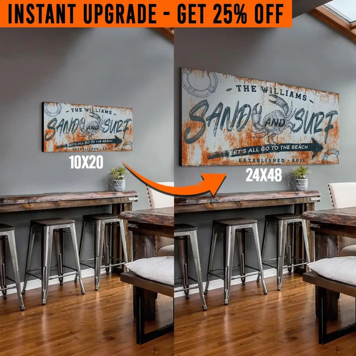Upgrade Your 'Sand & Surf' (Style 3) Canvas To 24x48 Inches by Tailored Canvases