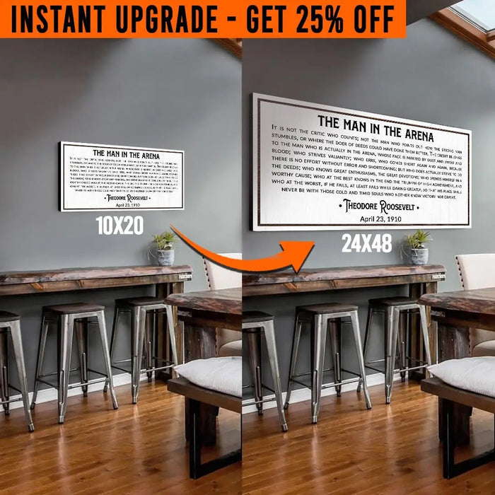 Upgrade Your 'The Man in the Arena' (Style 3) Canvas To 24x48 Inches by Tailored Canvases