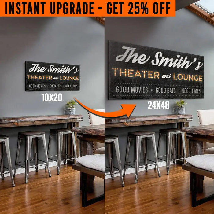 Upgrade Your 'Theater and Lounge' (Style 1) Canvas To 24x48 Inches by Tailored Canvases