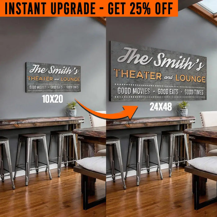 Upgrade Your 'Theater and Lounge' (Style 3) Canvas To 24x48 Inches by Tailored Canvases