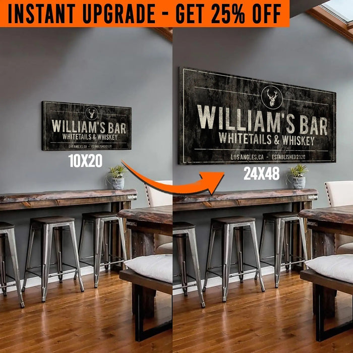 Upgrade Your 'Whitetails and Whiskey' (Style 3) Canvas To 24x48 Inches by Tailored Canvases