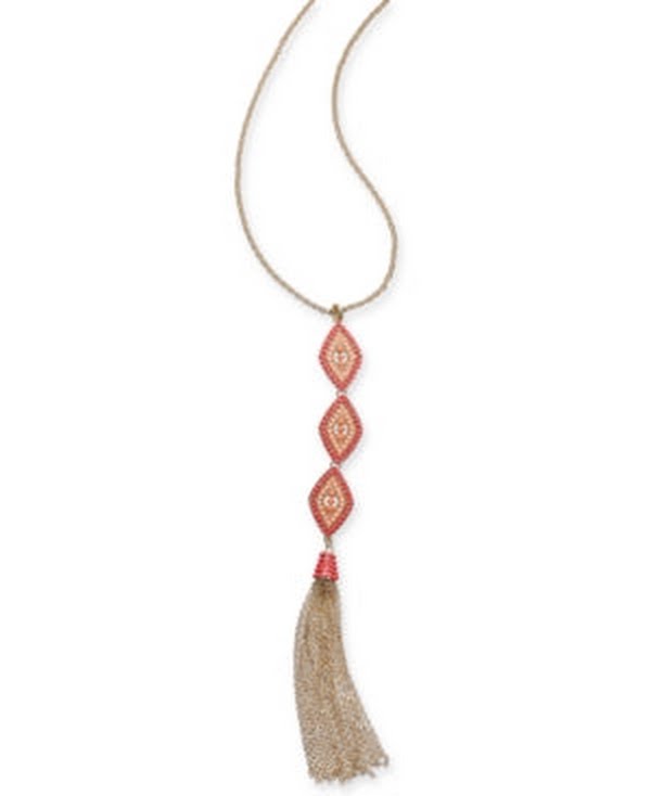 I.N.C Gold-Tone Bead and Chain Tassel Pendant Necklace by Vanessa Jane