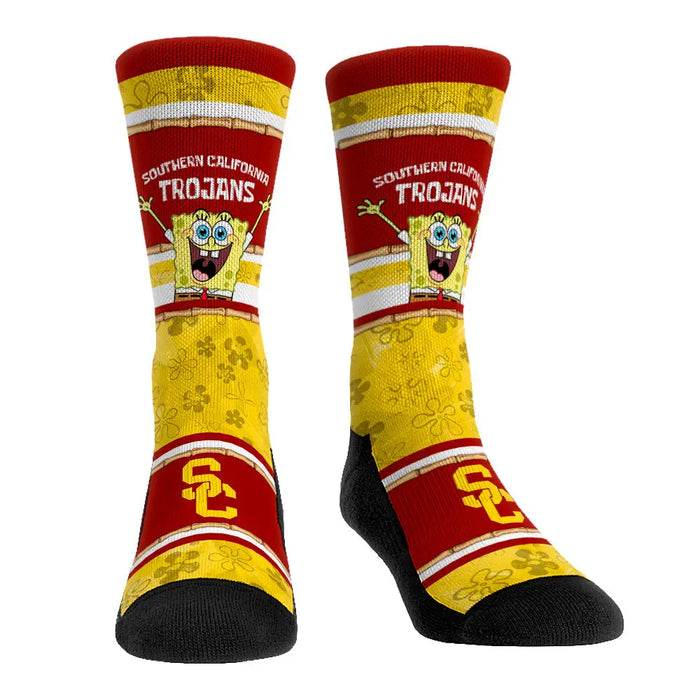 USC Trojans - SpongeBob SquarePants Tiki Stripe by Rock 'Em Socks