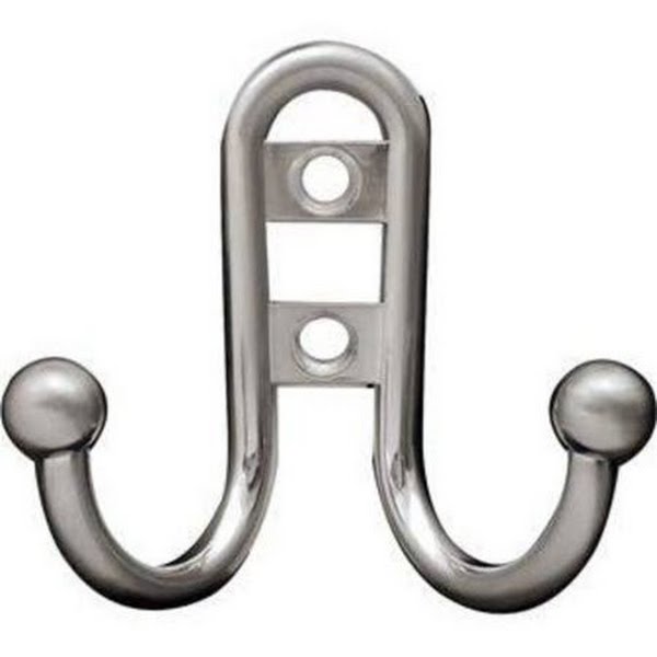 Franklin Brass Wall Mounted Decorative Double Robe Hook Metal in Gray, Size 4.25 by Vanessa Jane