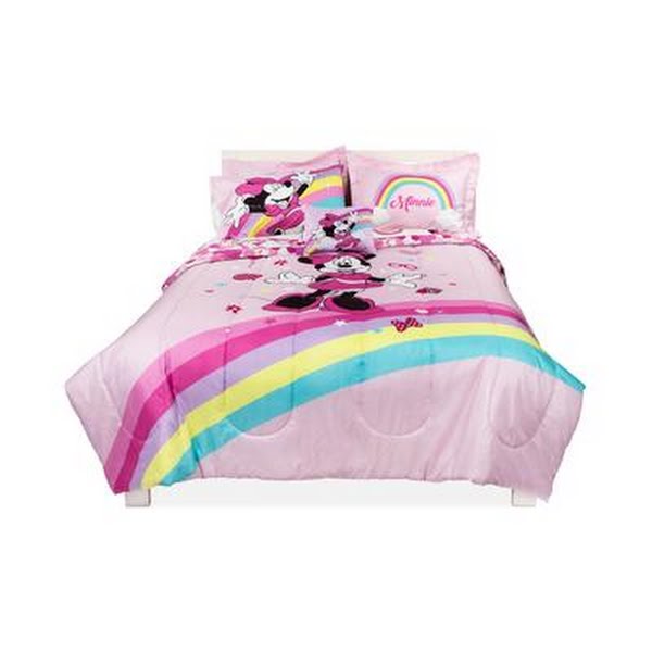 Disney Minnie Mouse Rainbow Stripe 8-Pc. Full Comforter Set - Multi by Vanessa Jane