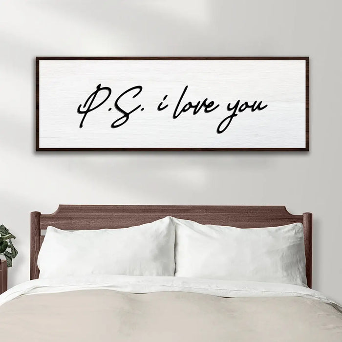 Valentine P.S. I Love You Typography Sign by Tailored Canvases
