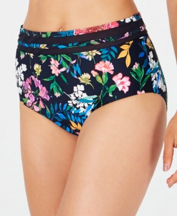 Tommy Hilfiger Carnival Rosa Floral Mesh High-Waist Bikini Bottoms by Vanessa Jane